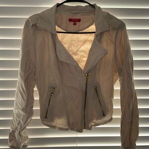 GUESS Women's Light Tan Leather Jacket